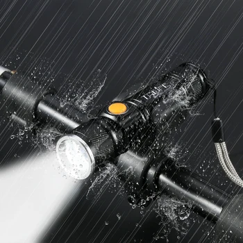 8000 LUMS USB Înăuntru Baterie Reîncărcabilă Lanterna Bicicleta -T6 LED Biciclete Lumina Zoom Impermeabil ultra Flash de lumină strălucitoare