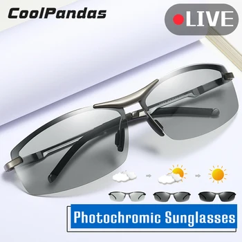 Inteligent Fotocromatică fără ramă Bărbați ochelari de Soare Polarizat Decolorarea Femei Conducere ochelari de Soare lunetele de soleil homme UV400