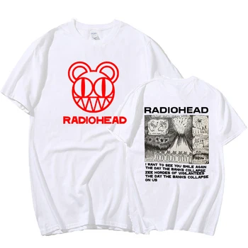 Radiohead Bumbac Tricou Rock Band Epocă Hip Hop Curbe Album De Muzica De Imprimare Tricou Supradimensionat Streetwear Vara Y2k Topuri