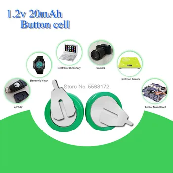 1.2 V 20mAh Ni-MH Butonul Monedă de Celule baterie Reîncărcabilă Li-Po baterie Litiu Baterii Li-polimer Baterie Cu Lipire Pini pentru ceas de jucărie