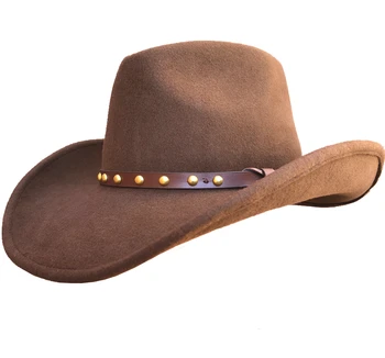 Maro Lână Simțit Western Cowboy Hat Pentru Barbati Femei