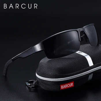 BARCUR Semi fără ramă Polarizate de Aluminiu și Magneziu Ochelari Sport ochelari de Soare Masculin Feminin Oculos Gafas De Sol