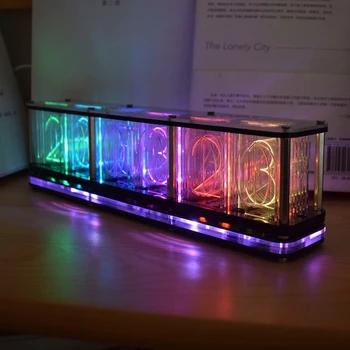DIY Kituri de LED-uri RGB Lmitate Strălucire Tub Ceas LED Muzica Spectru Timp tub lumina de Noapte Plin de Culoare RGB Decor Acasă Atmosfera Ligh