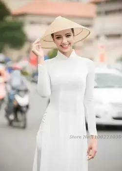 2022 femeie aodai rochie vietnam îmbrăcăminte tradițională vietnam haină și pantaloni set vietnam costume îmbunătățit etnice cheongsam dressup