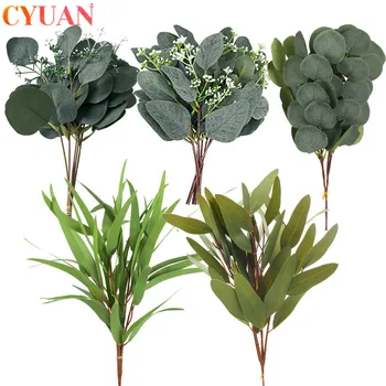 5pcs Plante Artificiale Eucalipt Frunze Verzi Fals Flori, Plante Decorative, Flori, Coroane de flori de Nunta de Decorare Acasă Tabelul Decoruri