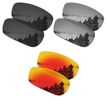 SmartVLT 3 Perechi de ochelari de Soare Polarizat Lentile de Înlocuire pentru Oakley Crosshair 2.0 Negru si Argintiu Titan si Rosu de Foc