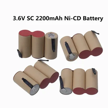Șurubelniță, Burghiu Electric SC Baterii 3.6 V 2200mah Sub C Ni-Cd baterie Reîncărcabilă Battey Cu Tab Instrument de Putere NiCd SUBC Celule