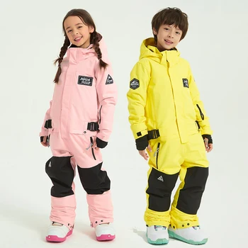 2022 Copii dintr-O bucata Costum de Schi Fete Cald Schi Inter în aer liber, Waterproof, Windproof Băieți Costume Snowboard Copii Costum de Schi