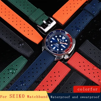 Pentru seiko SRP777J1 Clasa Premium Tropic Cauciuc Watchband 20mm 22mm Noi curele de Ceas de Scufundări rezistent la apa Bratara Negru Culoare albastru