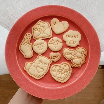 1 buc Ziua Îndrăgostiților Drăguț Cookie Mucegai Dragoste Inima Forma de Urs Presiune Timbru Cadou Sugarcraft Embosser de Copt Accesorii Bakeware