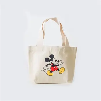 Desene animate Disney geanta de cumparaturi genti mickey mouse doamnelor panza de bumbac tote sac culoare verde de imprimare geantă de umăr
