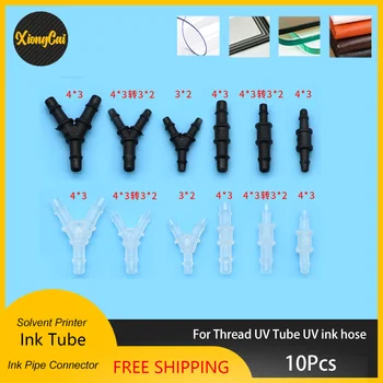 10 buc Eco solvent Y Forma de tuburi de Cerneală UV Conector pentru format Mare Y Cerneală Tub Conector alb printer mașină