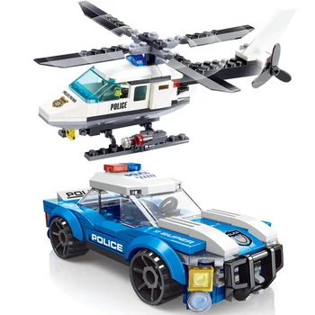 City Elicopter de Poliție Mașină SWAT operator de Transport Avion Vehicul MOC Aeronave Blocuri Caramizi Clasice Model de Jucărie Pentru Copii Cadouri