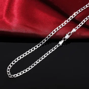 prețul en-gros de moda nobile Placate cu argint femei bărbați 4mm șarpe stil Colier de argint bijuterii poate pentru pandantiv N132