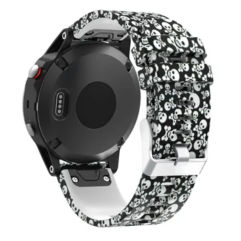 22 mm Print Floral Curea Silicon Pentru Garmin Fenix 5/5 Plus/Precursor 935/45 Smartwatch Înlocuire Watchbands Sport Trupa Încheietura mâinii