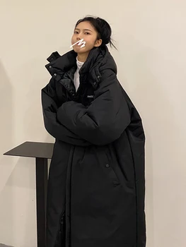 Femei De Iarnă În Jos Jacheta Cu Gluga De Sex Feminin Toamna Haină Lungă Supradimensionate Coreeană De Moda Casual, Cu Fermoar Ladies Parka Zăpadă Cald Uza