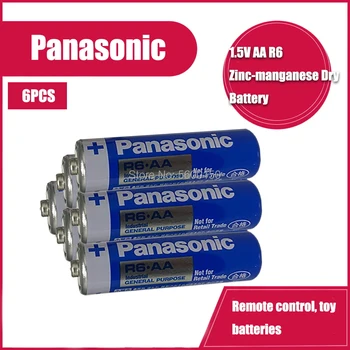 6PCS Panasonic 1,5 V Baterii Alcaline AA R6P R6 E91 UM3 Super Heavy Duty Baterii Primare