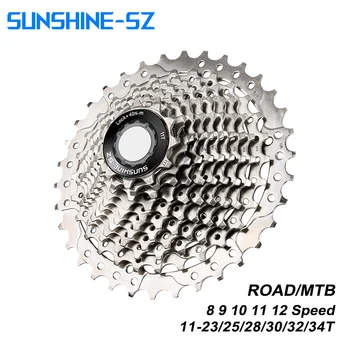 SUNSHINE Road Bike Caseta Pinioane 8 9 10 11 12 Viteza de 11-23T/25T/28T/30T/32T/34T Volant Bicicleta MTB Pinion pentru SHIMANO