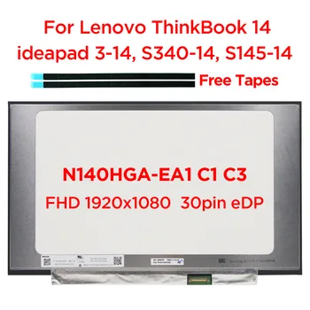 14.0 Subțire Laptop cu Ecran LCD N140HGA-EA1 NT140FHM-N43 Pentru Lenovo ideapad 3-14 S340-14 S145-14 ThinkBook 14 FHD1920x1080 30pin eDP