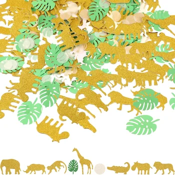 100buc Safari Junglă Animal Confetti Baby shower Decoratiuni Leu Masă Confetti Salbatica Petrecere de Ziua Turtle Frunze de Hârtie DIY