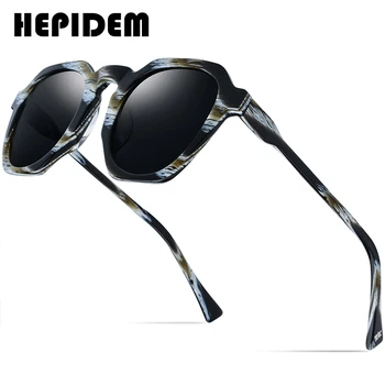 HEPIDEM Acetat Polarizat ochelari de Soare Femei 2019 Nouă Epocă Retro Rotund Ochelari de Soare pentru Femei Brand Design Mare Supradimensionat ochelari de soare