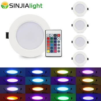 5pcs/lot 10W 5W RGB LED Panou Lumina Rotund Lumini Plafon cu Telecomanda Petrecere Lămpi cu Led-uri de Decorare Pentru Hol Dormitor