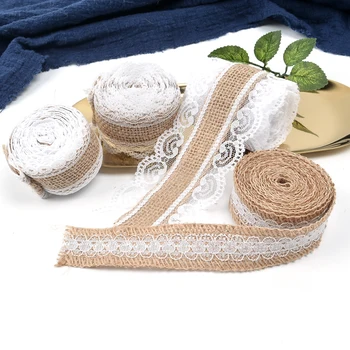 2M manual dantelă lenjerie de pat rola elegant alb maro dantela panglică meserii DIY cutie cadou cutie de ambalaj legat panglică decorativă
