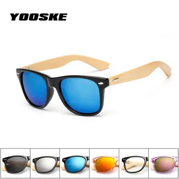 YOOSKE Bambus ochelari de Soare pentru Barbati Femei Călătorie Ochelari de Soare Ochelari de Epocă Picior de Lemn Ochelari Brand de Moda de Design