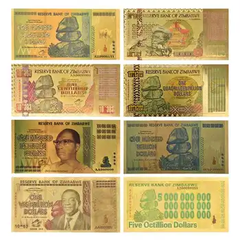 Zimbabwe $Z100 Miliarde/100 Quintrillion/5 Octillion ... ... /100 Decilion Dolar Folie De Aur A Bancnotelor Replica Bani De Hârtie Cadou De Afaceri