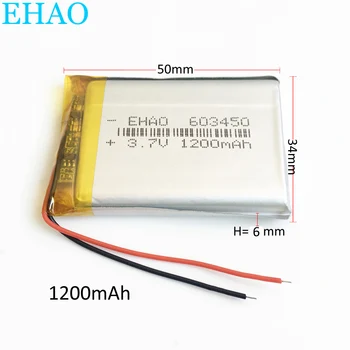 EHAO 603450 3.7 V 1200mAh baterie Litiu Polimer LiPo Baterie Reîncărcabilă Pentru MP3 GPS DVD PAD E-carti tablet PC