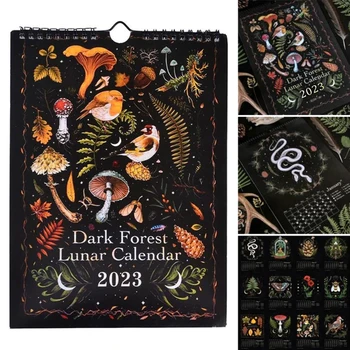 Noul Pădure Întunecată Calendar Lunar 2023 Calendar De Perete Jurnal De Perete Calendare Lunare Creative Ilustrat Cadou De Anul Nou Pentru Decor Camera