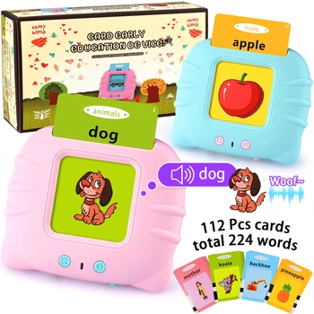 Copilului Jucării de Învățare Carduri de Învățământ Vorbesc Carduri Flash Cărți Audio Flashcards să Învețe Cuvinte în limba engleză, Studiu de Jucării de Crăciun pentru Fată Băiat