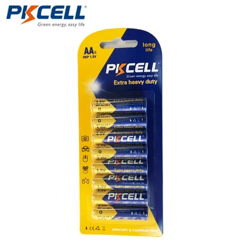 8pcs/card PKCELL Super Heavy Duty Baterie de 1,5 V R6P AA Unică folosință Uscat Baterii Pentru Telecomenzi, Jucarii