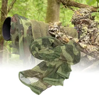 Militare Tactice Net Eșarfă 85x180cm Plasă de Camuflaj Neckscarf Sniper Fata Eșarfă Voaluri Eșarfe Cap Înfășurați în aer liber Camping Hunt