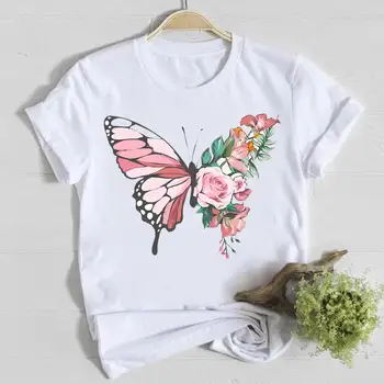 Fluture Dulce Drăguț Minunat Casual Tee Top cu Maneci Scurte Tricou Lady Haine de Moda de Vara Tricou Femei T Femei Graphic T-shirt