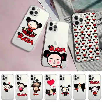 Pucca China Doll Iubitorii Telefon Caz pentru iPhone 11 12 13 mini pro XS MAX 8 7 6 6S Plus X 5S SE 2020 XR caz