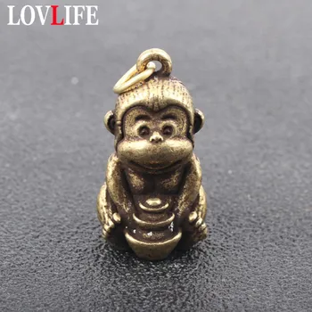 Antique Brass Monkey Deține Lingou de Decorare Accesorii Cupru Zodiacul Chinezesc Maimuta Pandantive pentru Brelocuri Ambarcațiuni Masina Brelocuri