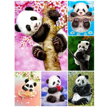Diy 5D Diamant Pictura Plină Piața de Animale cruciulițe Kituri de Diamant Broderie Panda Imagine Mozaic de Pietre Decor Cadou