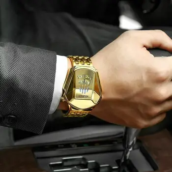 Aur de Lux Marca Trend Cool Bărbați Încheietura Ceas din Oțel Inoxidabil Tehnologie de Moda Cuarț Ceas pentru Bărbați 2022 Relogio Masculino