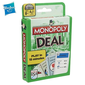 Original Hasbro MONOPOLY Deal Carte de Joc de Logica Consiliului de Repede de-a Face de Tranzacționare imobiliară Jocuri Jucarii pentru Copii reuniune de Familie Distracție Partid