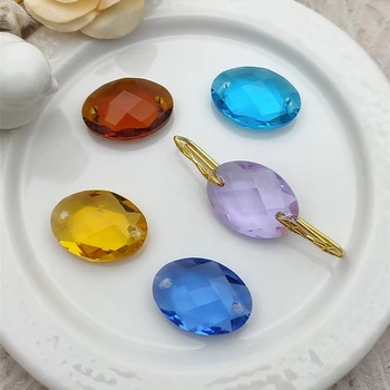 18MM Două Gaura Farmecul Margele Alungite Conector Link-uri Pentru a Face Bijuterii Consumabile Rainbow Crystal Suncatcher Prisme DIY 36 BUC