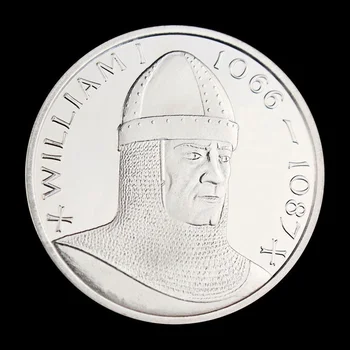Primul Rege al Norman Dinastiei William Cuceritorul (1066-1087) de Colectie Placat cu Argint de Suveniruri Monede Comemorative