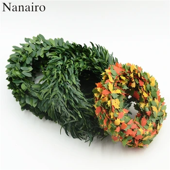7m 3 Stil Artificial Verde cu Flori de Nailon sârmă de fier Frunze de Palmier DIY Ghirlanda Accesoriu Pentru Decor Nunta Scrapbooking
