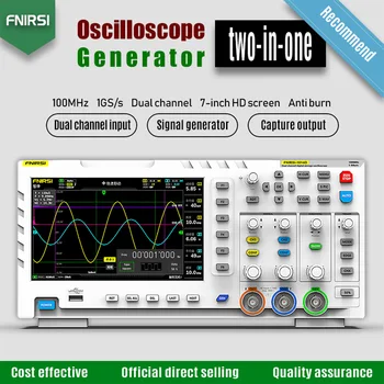 FNIRSI 1014D Osciloscop Digital 2 In 1 Dual Channel Generator de Semnal Analogic de Bandă 1GSa/s Rata de esantionare