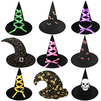 Adult Copii Palarie De Vrajitoare Masquerade Panglică Pălărie De Vrăjitor Halloween Cosplay Costum Petrecere Conformitate Cu Dorința Pălării De Top Petrecere De Halloween Consumabile