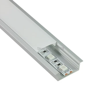 10 x 0,5 M Seturi/Lot Pătrat Anodizat benzi cu LED-uri canal de profil AL6063 Aluminiu led strip lumină canal pentru Perete încastrat lumini