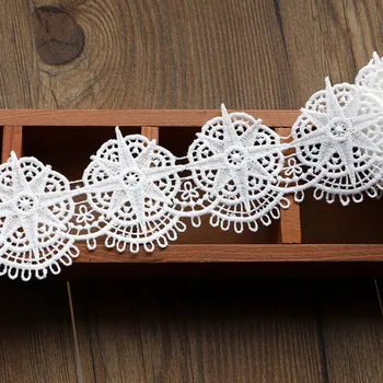 1 metri 6.2 cm bumbac alb dantela tesatura DIY tesatura dantelă flori panglică cadou material decor dantela din bumbac