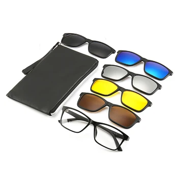 5 lenes Magnet ochelari de Soare Clip polaroid Oglindă magnetică ochelari de Soare clip pe Bărbați ochelari Polarizati Personalizate baza de Prescriptie medicala Miopie