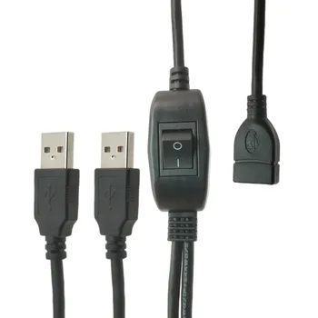 USB Splitter 2.0, USB Cablu Y 2 Masculi și 1 Femelă Dual Hub Cablu prelungitor Adaptor pentru Imprimantă 2M