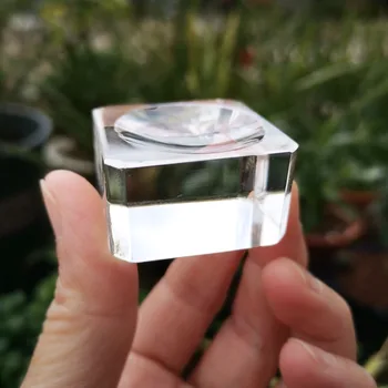 1buc Sticlă Pătrat Dimple glob de Cristal de Afișare Tabelul de Bază Titularul Sta Acasă Decor Ornamente Sfera Prespapier Decorative Bile